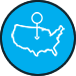 Icono de mapa de Estados Unidos